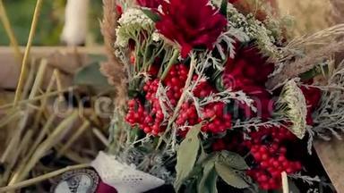 美丽的婚礼花束，一段视频